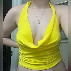 NWT Windsor Bright Yellow Halter Camisole size Large